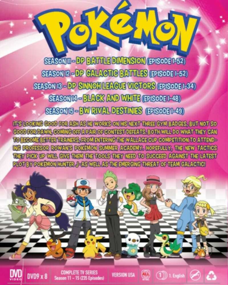 Pokemon Season 11-15 USA English Version Anime DVD Collection All Region English Dubbed Box Set