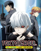 Tokyo Ghoul Season 1-4 Vol.1-49 End + 2OVA + Live Action Anime DVD Collection All Region Dual Audio English Dubbed and Subbed Box Set