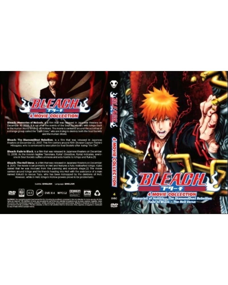 Bleach Movie 1-4 Collection DVD Anime Collection Box Set English Dubbed