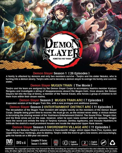 Demon Slayer: Kimetsu no Yaiba Complete Series Season 1 - 3 + Movie Anime DVD Collection All Region Dual Audio English Dubbed and Subbed Box Set