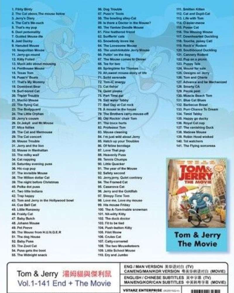 Tom And Jerry Complete TV Series Vol.1-141 End + Movie