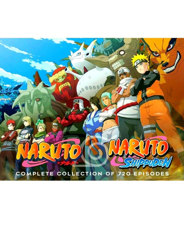 Naruto Complete Series Episode 1-720 Anime DVD Collection All Region Dual Audio English Dubbed and Subbed Box Se
