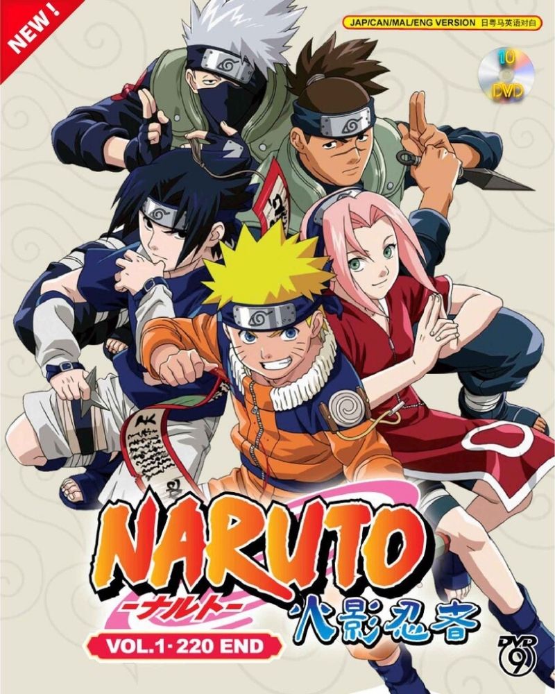 Naruto Series Episode 1-220 Anime DVD Collection All Region Dual Audio English Dubbed and Subbed Box Set