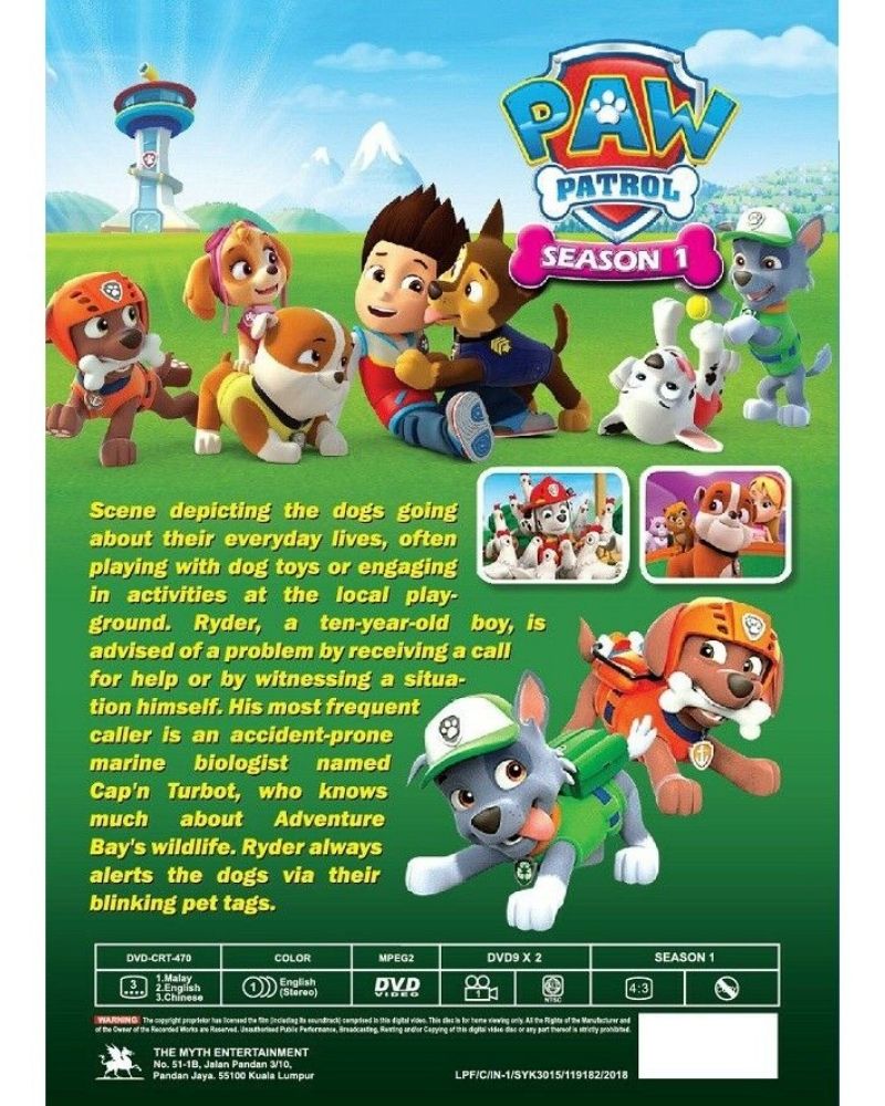 Paw Patrol Season 1 Cartoon DVD Box Set – The Furline