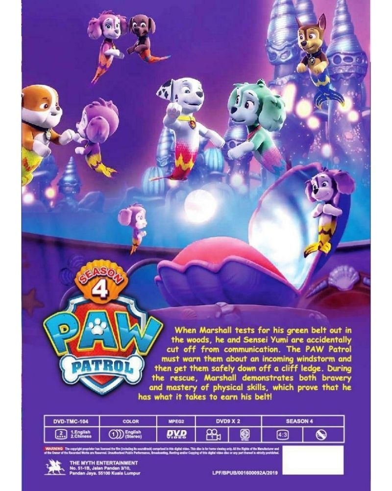 Paw Patrol Season 4 Episode 1-26 Cartoon TV Series DVD English Dubbed